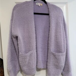 Cozy Lilac Open-Front Cardigan